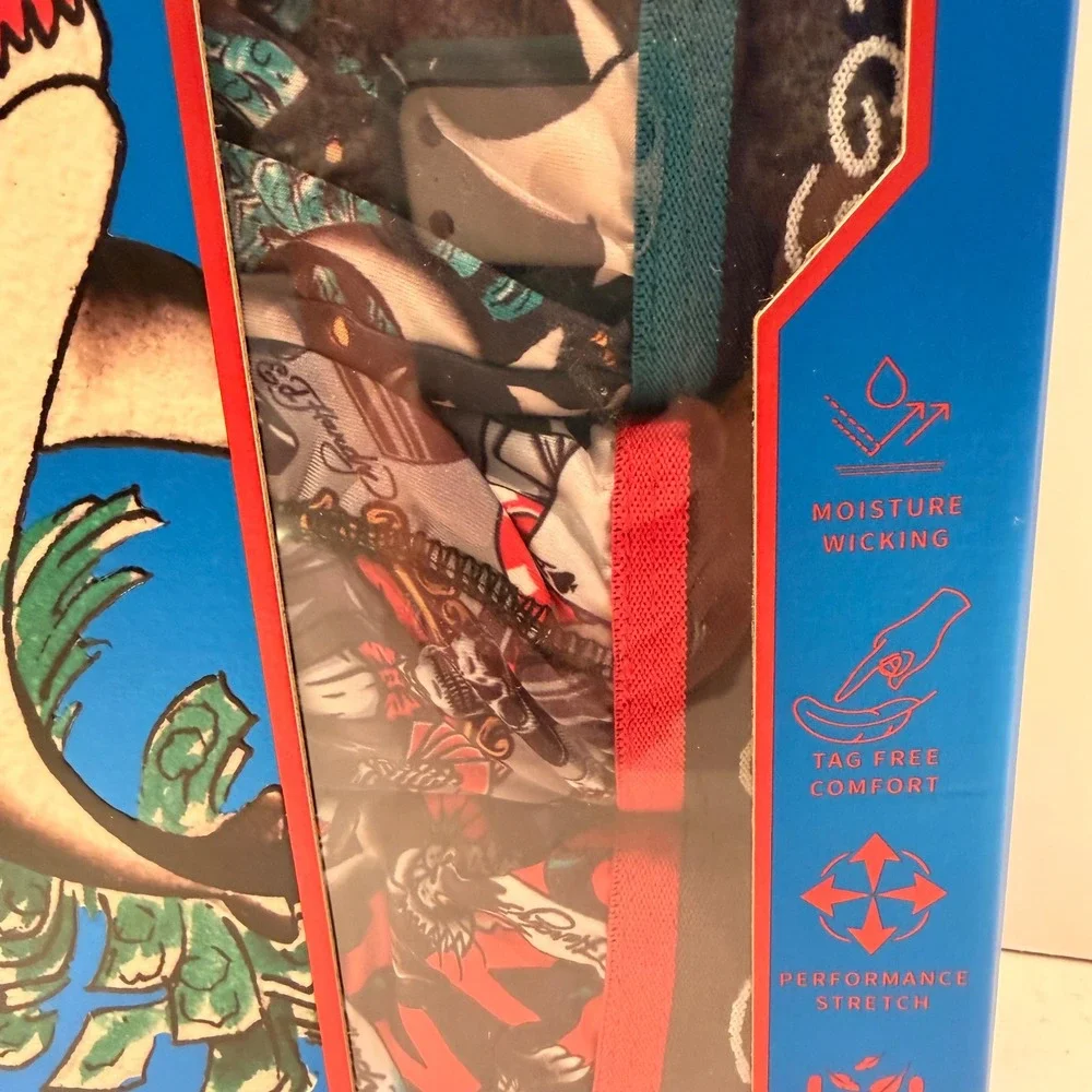 Ed Hardy Performance Boxer Briefs 4 Pack (MD 32-34) Stretch Skulls Sharks Comfy